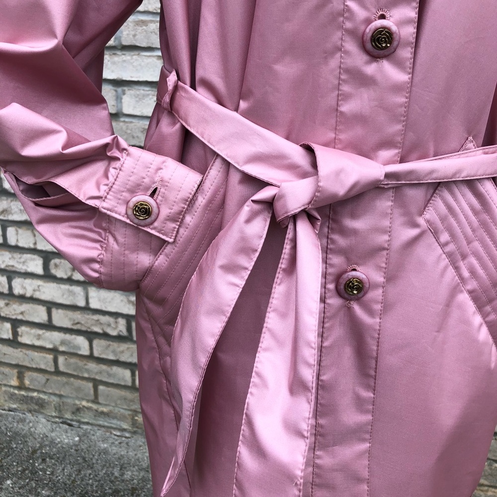 Satin blush pink lightweight trench coat
